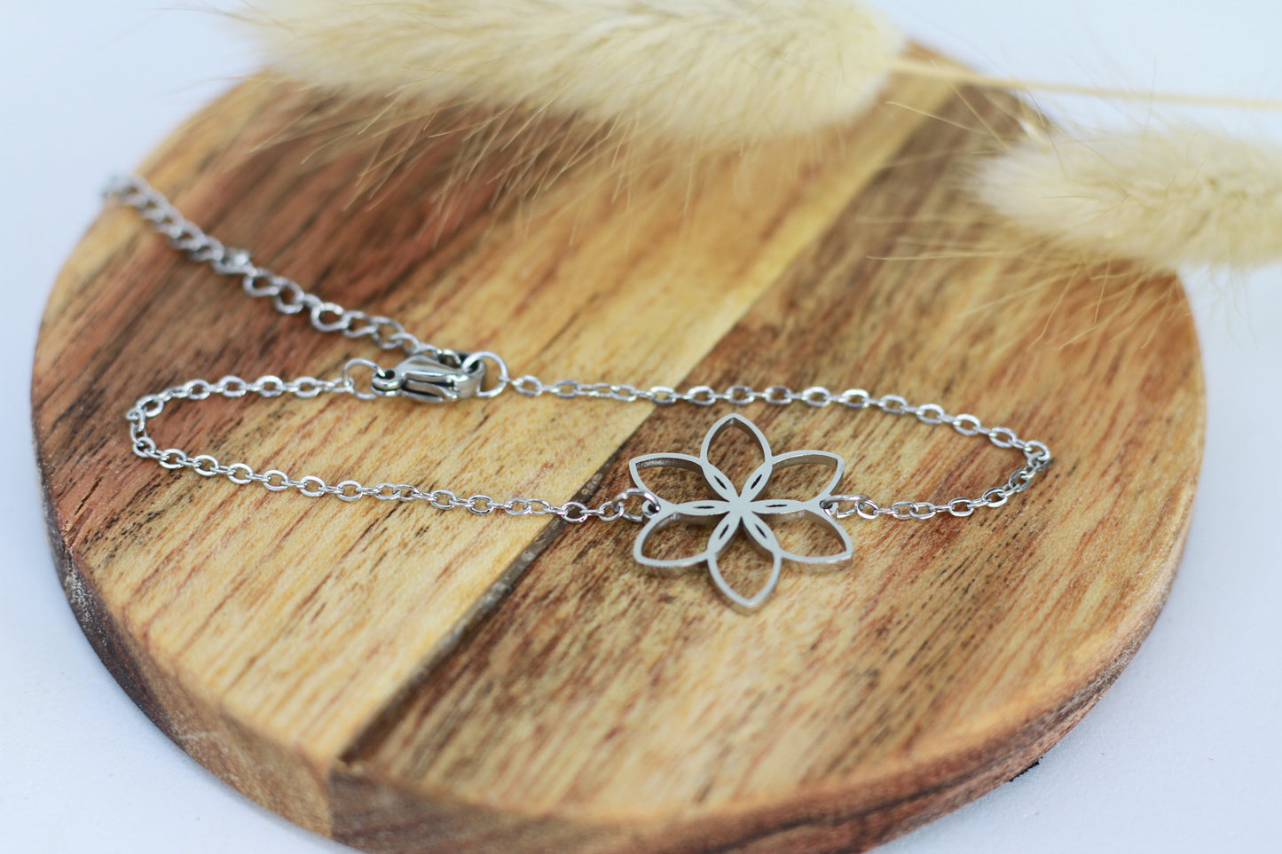 Edelstahl Armband Blume