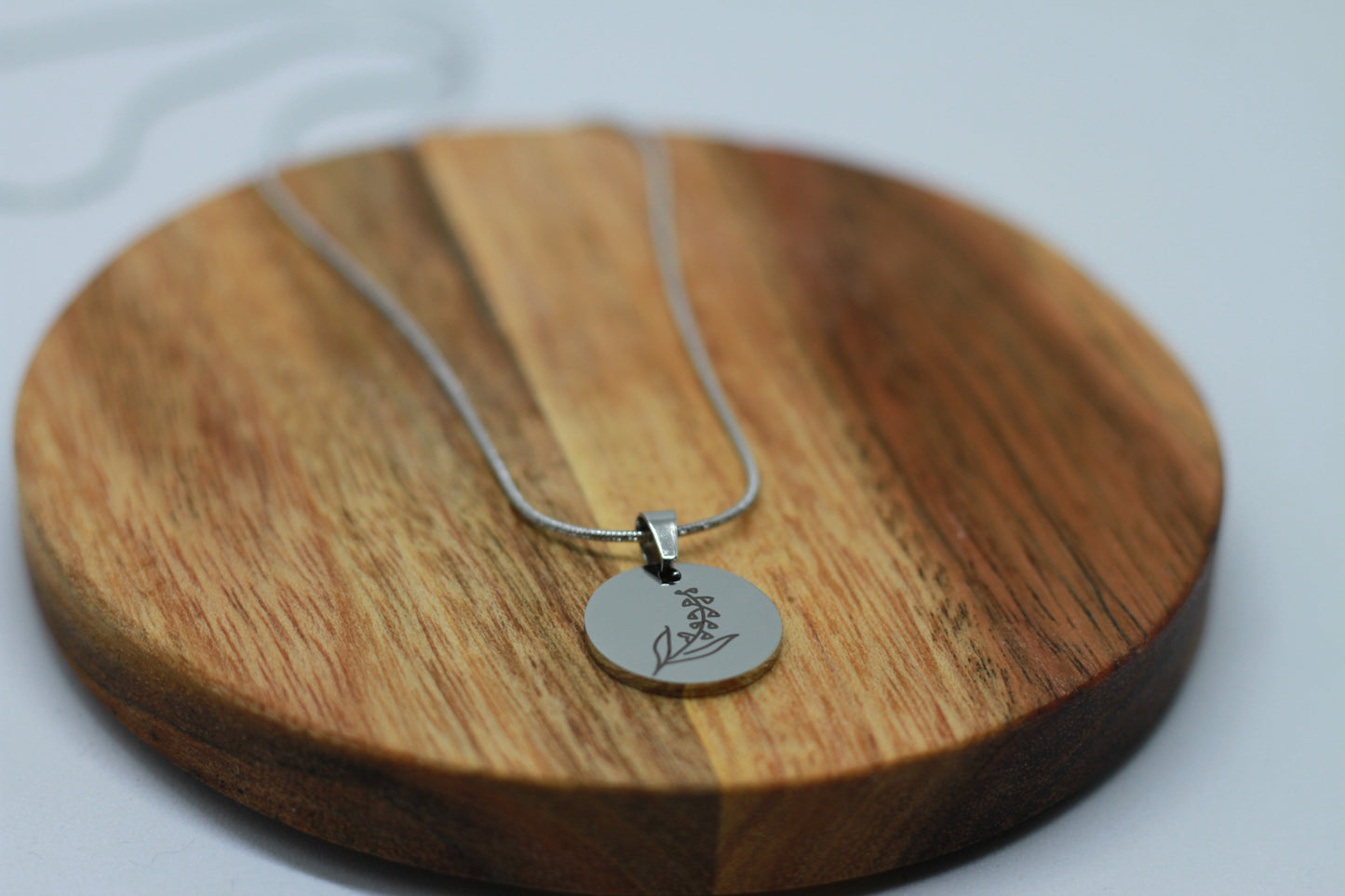 Edelstahlkette Geburtsblume Mai Maiglöckchen Silber