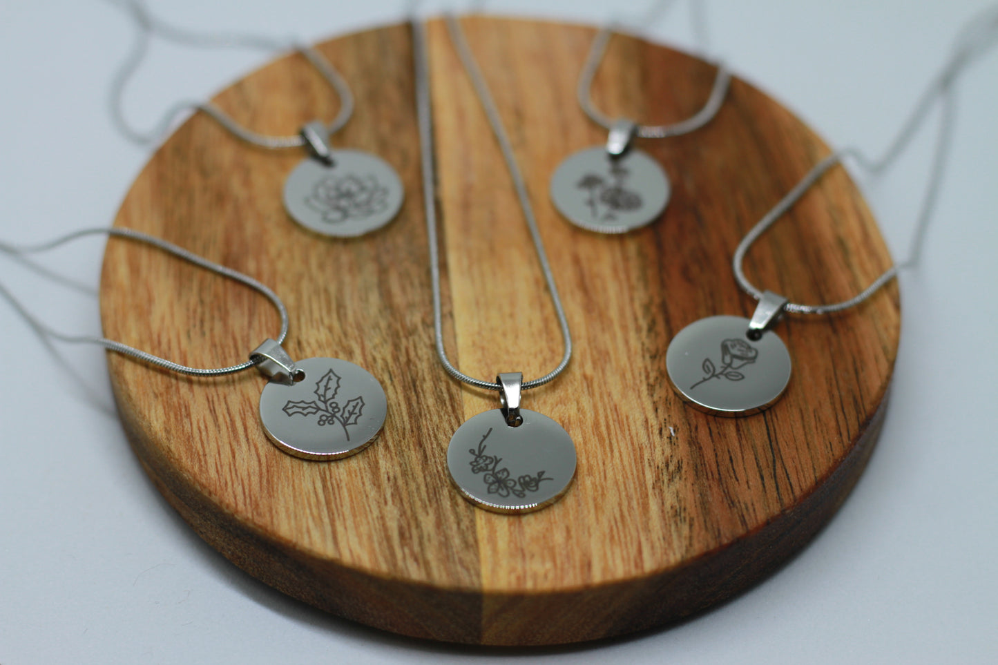 Edelstahlkette Geburtsblume Mai Maiglöckchen Silber
