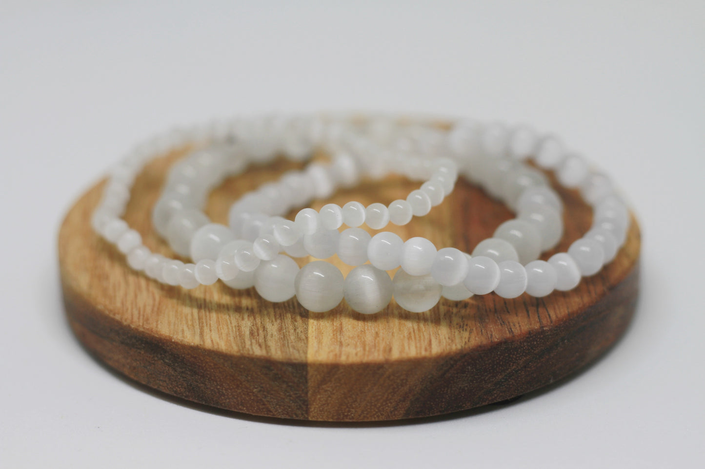 Selenit Perlen Armband