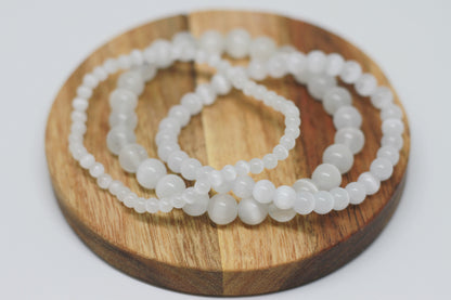 Selenit Perlen Armband