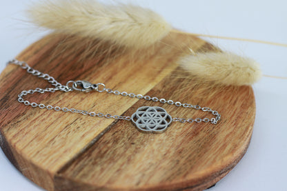 Edelstahl Armband Blume des Lebens