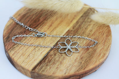 Edelstahl Armband Blume