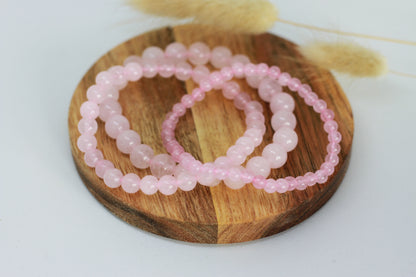 Rosenquarz Perlen Armband
