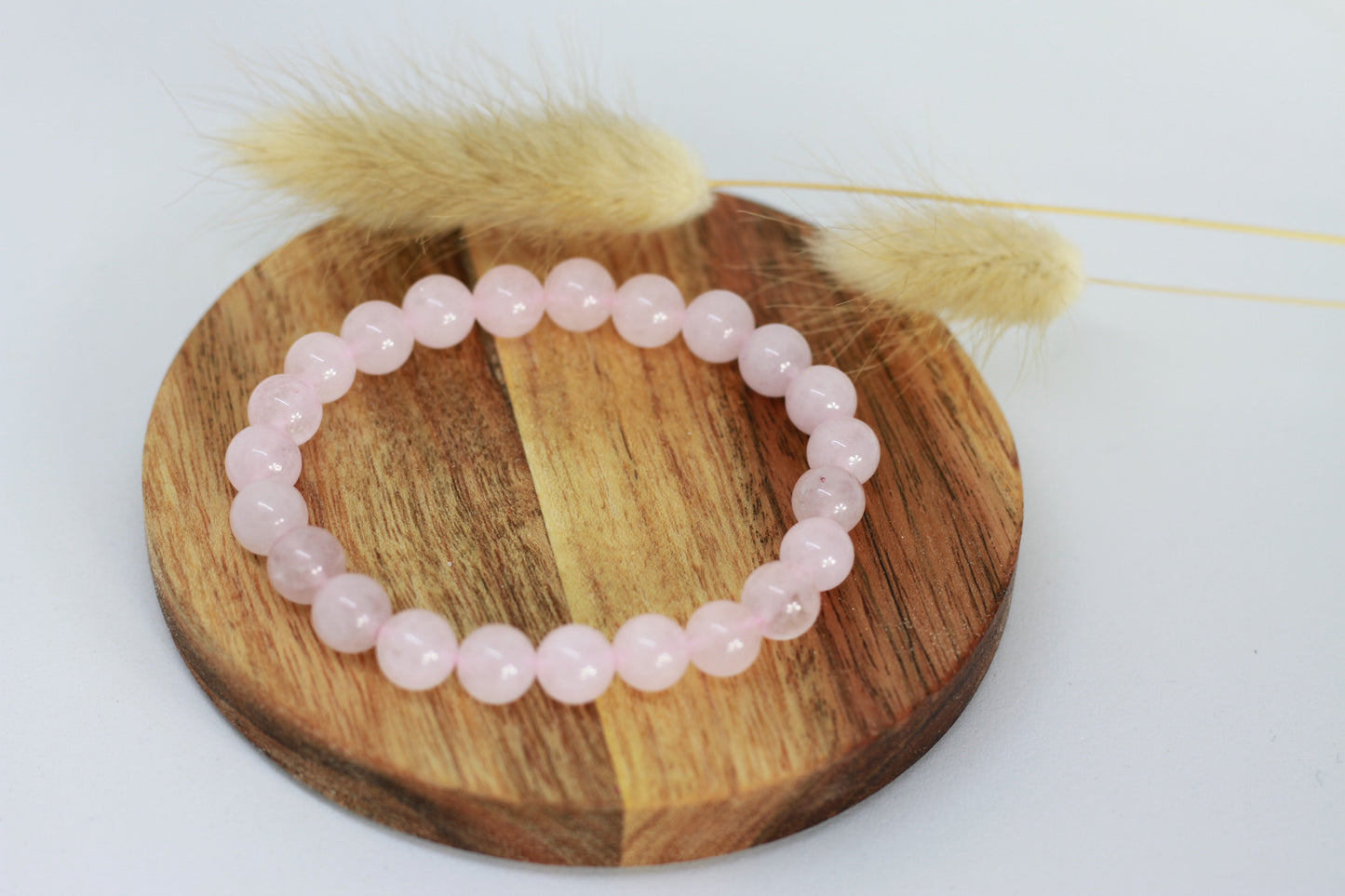 Rosenquarz Perlen Armband
