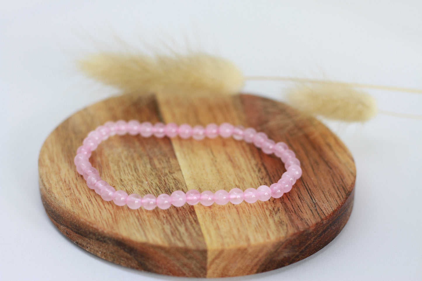 Rosenquarz Perlen Armband