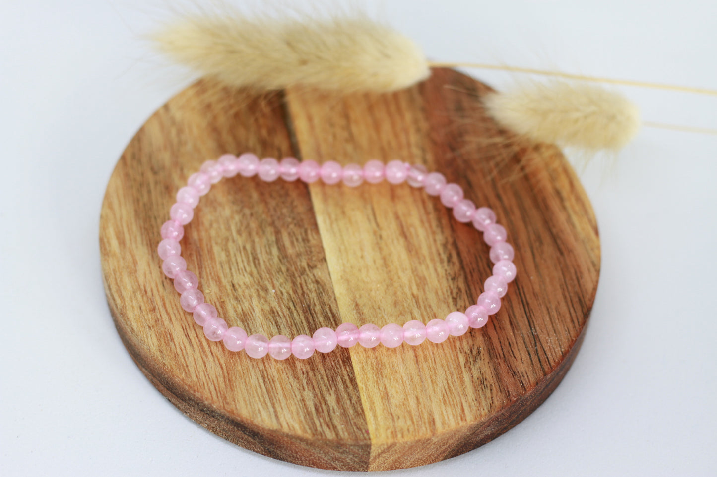 Rosenquarz Perlen Armband