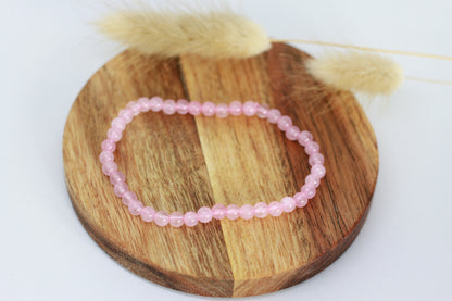 Rosenquarz Perlen Armband