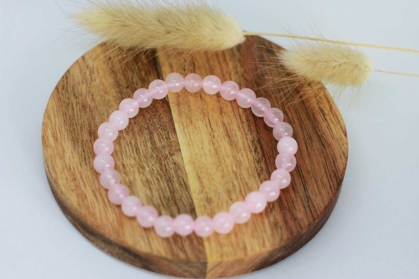 Rosenquarz Perlen Armband