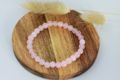 Rosenquarz Perlen Armband