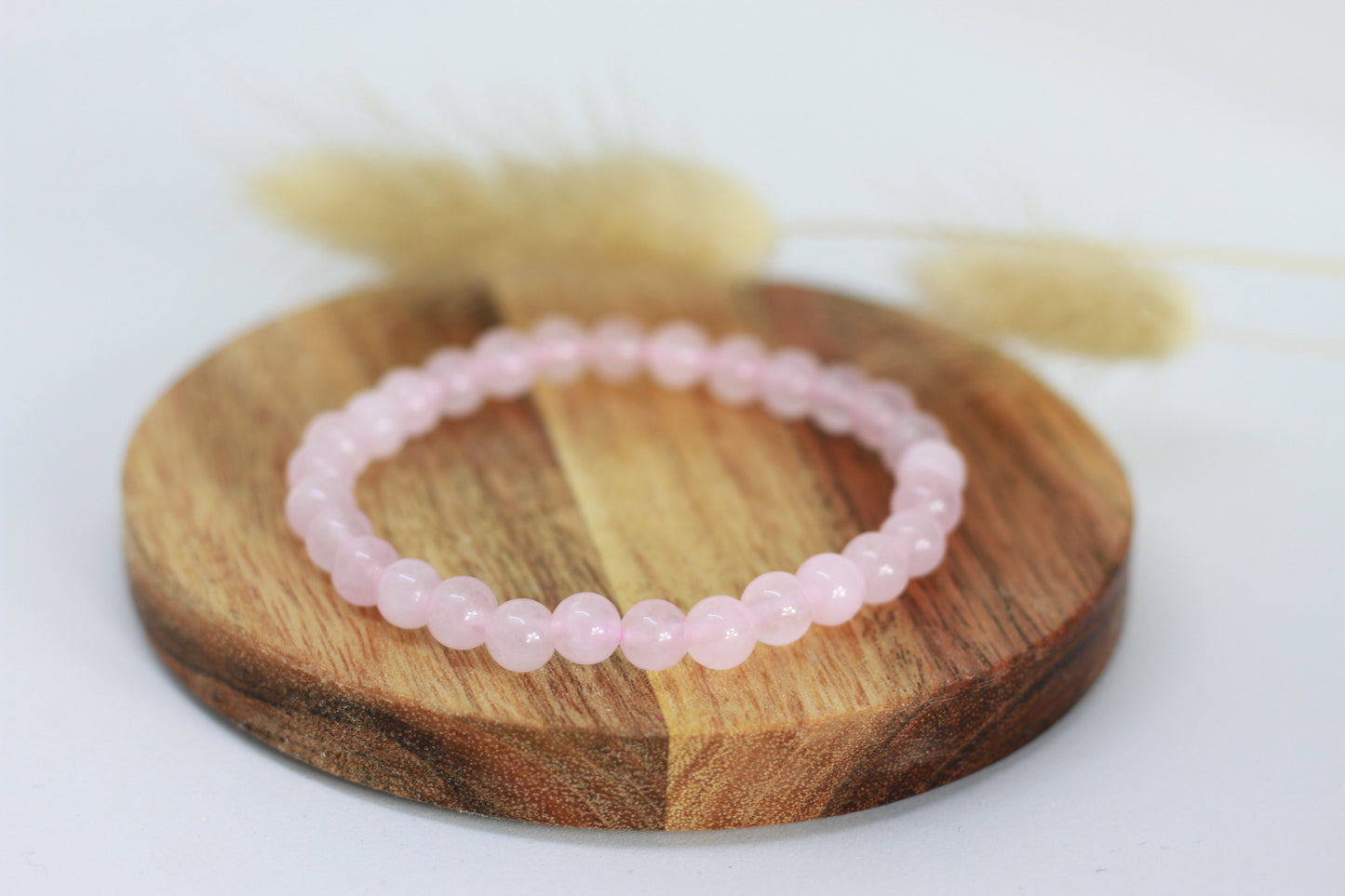 Rosenquarz Perlen Armband