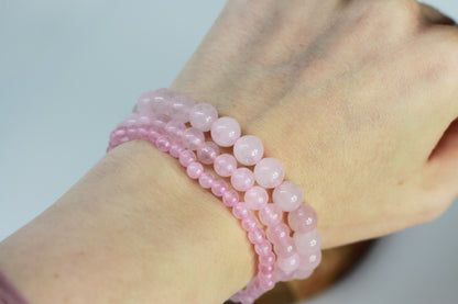 Rosenquarz Perlen Armband